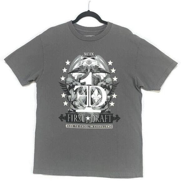 First Draft T-Shirt Men's Large Made To Excel in Excellence Grey Short Sleeve - Picture 1 of 8